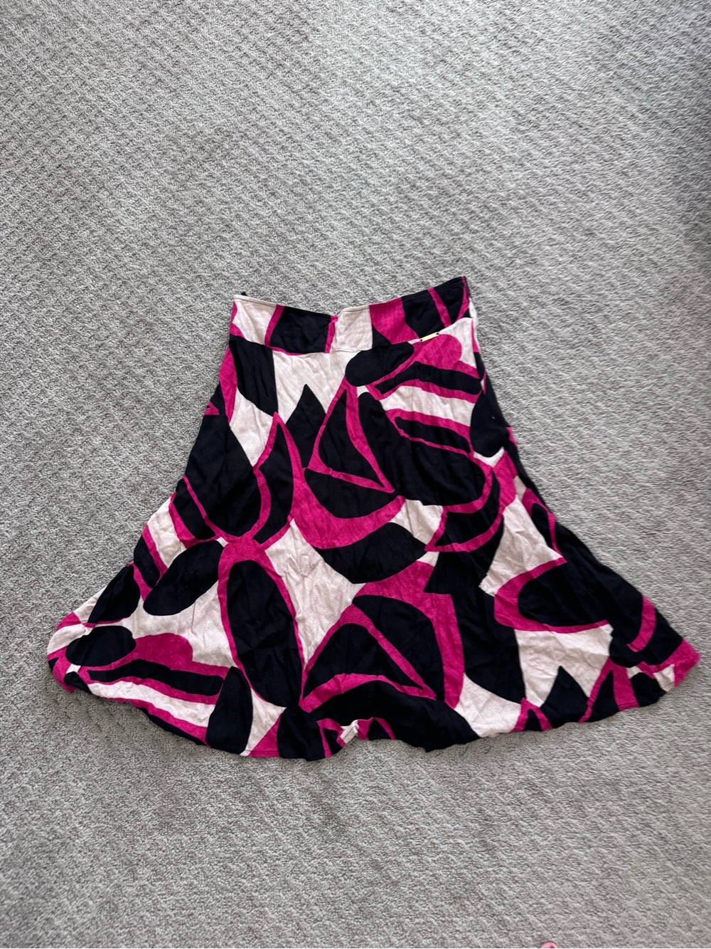 A-Line Skirt in Pink and Black Graphic Print